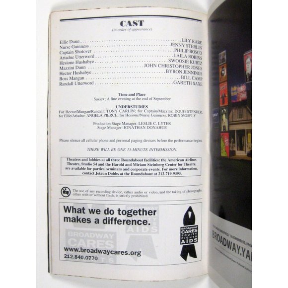 Heartbreak House Playbill November 2006 Philip Bosco Kurtz Jennings Lily Rabe - Picture 5 of 7